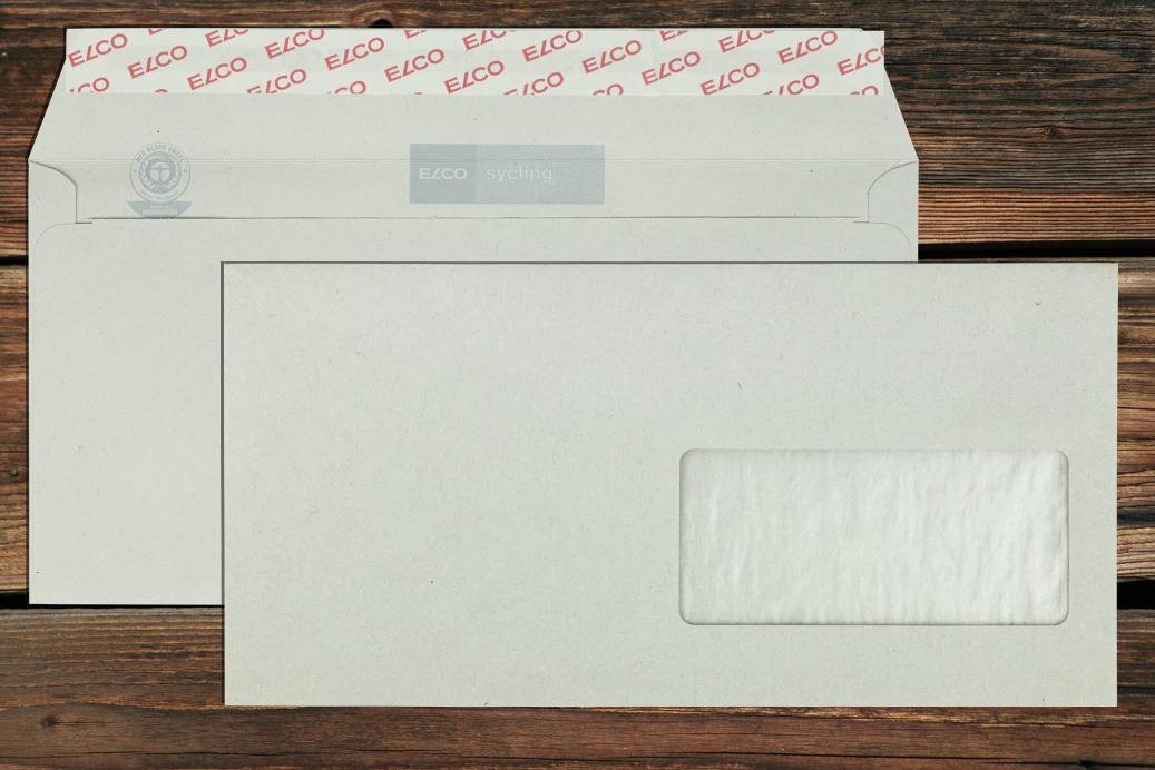 Briefhüllen mit Fenster C6/5 114x229 mm Haftklebend Recycling Grau 100 g/qm